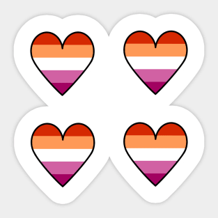 Lesbian flag hearts Sticker